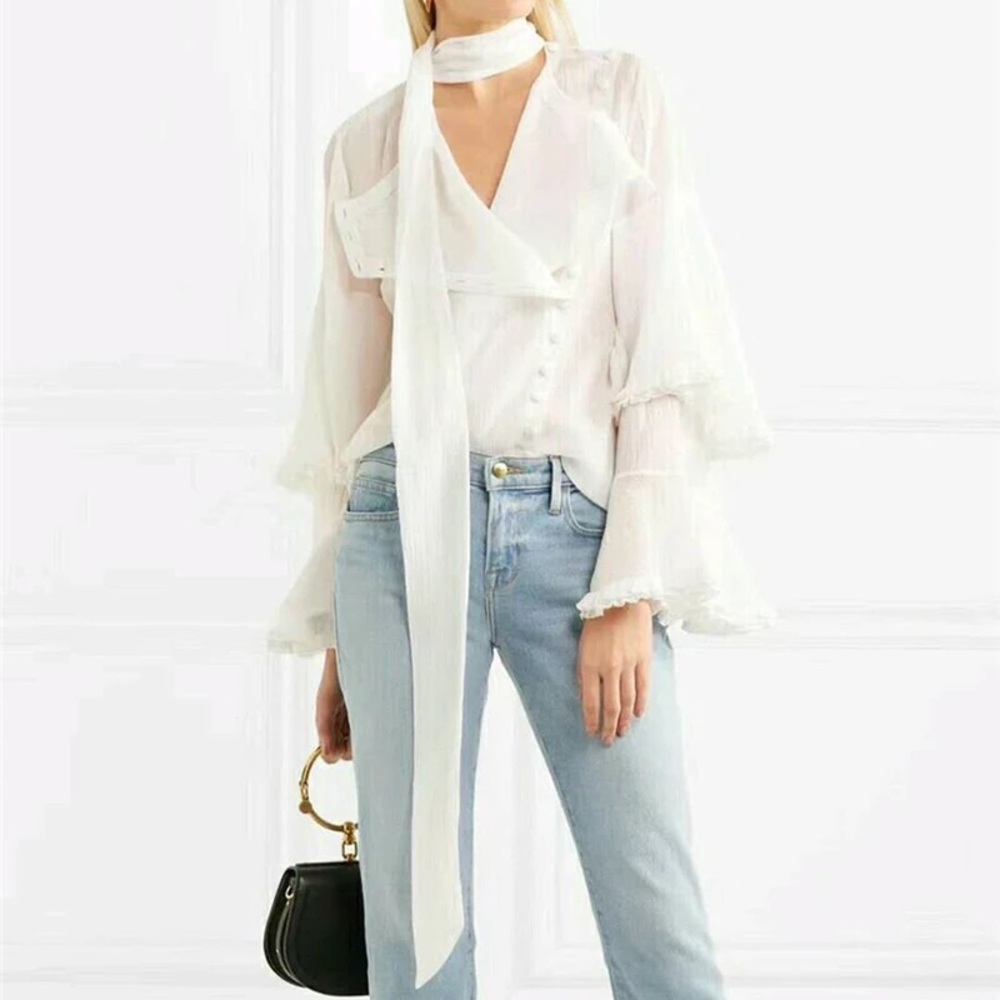 Isabel marant crepe button up blouse